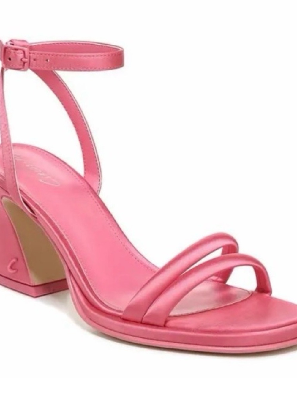 Women's Pink Ankle-Strap Block Heel Sandals